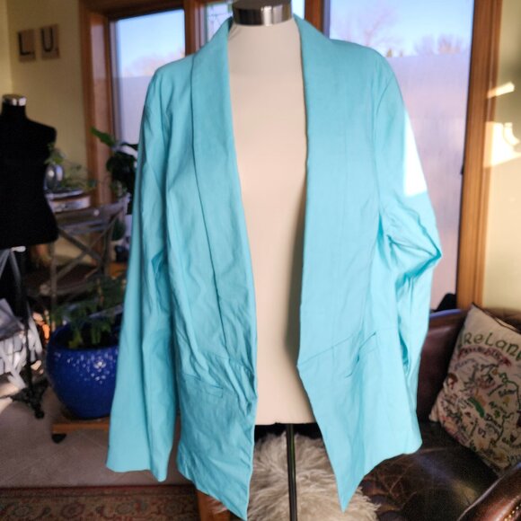 25108 NWT!!!  Torrid Cutaway Aqua Blazer Size 4X MSPR $58 - Picture 1 of 11